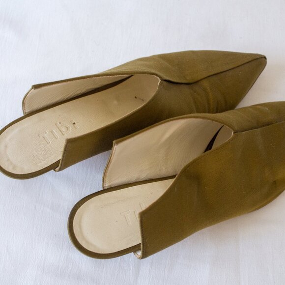 Tibi Olive Green Mules - Picture 3 of 14